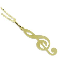 Colar com Pingente Clave de Sol em Ouro 18 Kilates - 25305